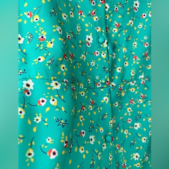 Nordstrom Ava & Yelly floral green spring flowing button up dress, size 10Y - Picture 6 of 10